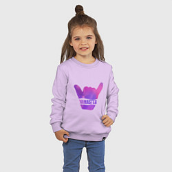 Свитшот хлопковый детский Yamaster Gradient, цвет: лаванда — фото 2