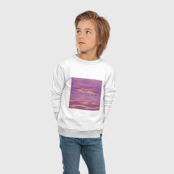 Свитшот хлопковый детский Сиреневое море, цвет: белый — фото 2