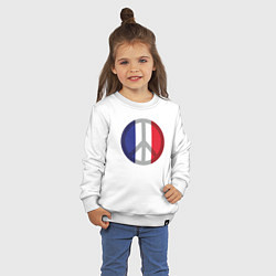 Свитшот хлопковый детский Peace France, цвет: белый — фото 2