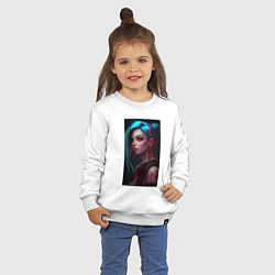 Свитшот хлопковый детский Jinx art Arcane League of Legends, цвет: белый — фото 2