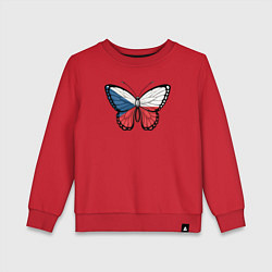 Свитшот хлопковый детский Чехия бабочка, цвет: красный
