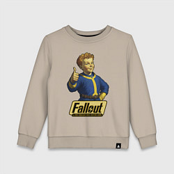 Свитшот хлопковый детский Real vault boy, цвет: миндальный