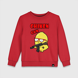 Свитшот хлопковый детский Chicken machine gun, цвет: красный