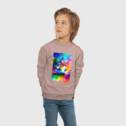 Свитшот хлопковый детский Акварельный Пикачу - поп-арт, цвет: пыльно-розовый — фото 2
