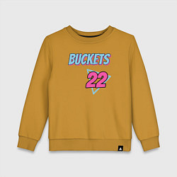 Свитшот хлопковый детский Buckets 22, цвет: горчичный