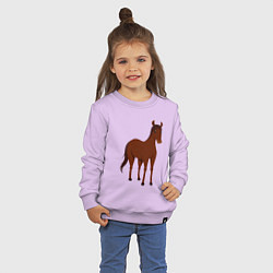 Свитшот хлопковый детский Прекрасная лошадка, цвет: лаванда — фото 2