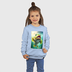 Свитшот хлопковый детский Большой карп, цвет: мягкое небо — фото 2