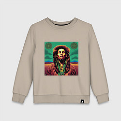 Детский свитшот Digital Art Bob Marley in the field