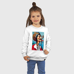 Свитшот хлопковый детский Портрет Сальвадора Дали - нейросеть, цвет: белый — фото 2