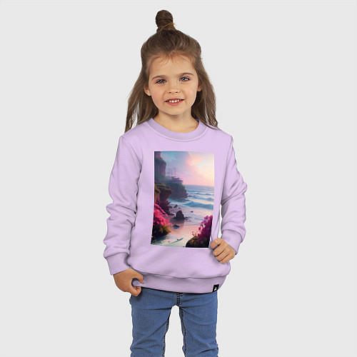 Детский свитшот Вечер в бухте / Лаванда – фото 3