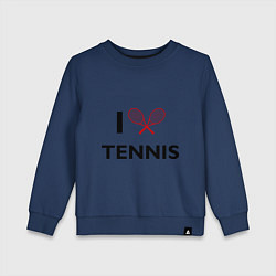 Свитшот хлопковый детский I Love Tennis, цвет: тёмно-синий