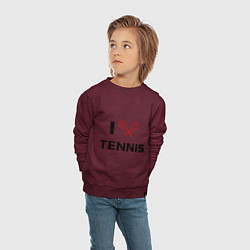 Свитшот хлопковый детский I Love Tennis, цвет: меланж-бордовый — фото 2