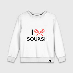 Свитшот хлопковый детский I Love Squash, цвет: белый