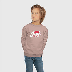 Свитшот хлопковый детский Дзюдоист, цвет: пыльно-розовый — фото 2