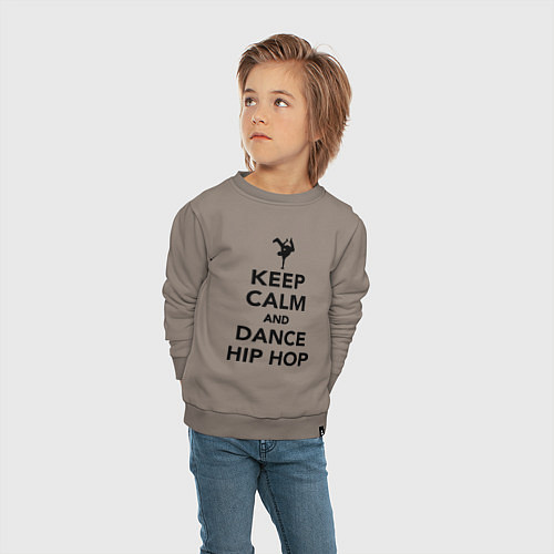 Детский свитшот Keep calm and dance hip hop / Утренний латте – фото 4