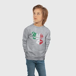 Свитшот хлопковый детский Поцелуй Италии, цвет: меланж — фото 2