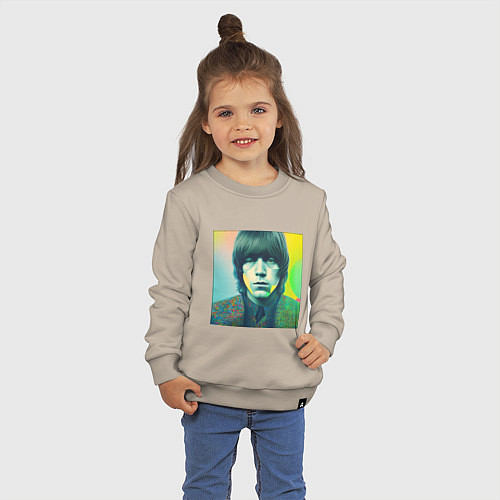 Детский свитшот Brian Jones Pop Glitch Art / Миндальный – фото 3