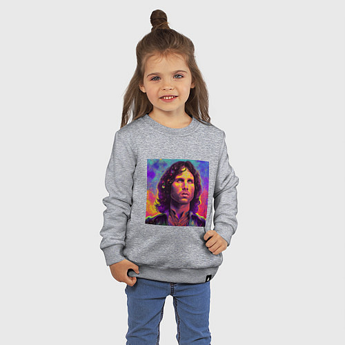 Детский свитшот Jim Morrison Strange colors Art / Меланж – фото 3