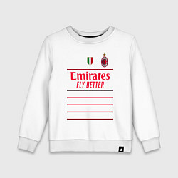 Свитшот хлопковый детский Рафаэль Леао ФК Милан форма 2223 гостевая, цвет: белый
