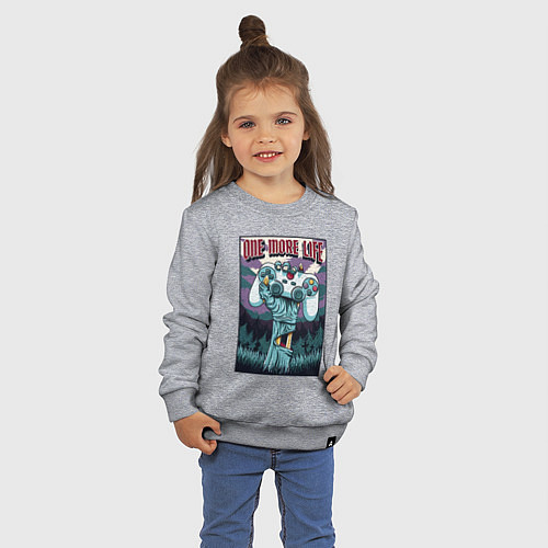 Детский свитшот One more life / Меланж – фото 3