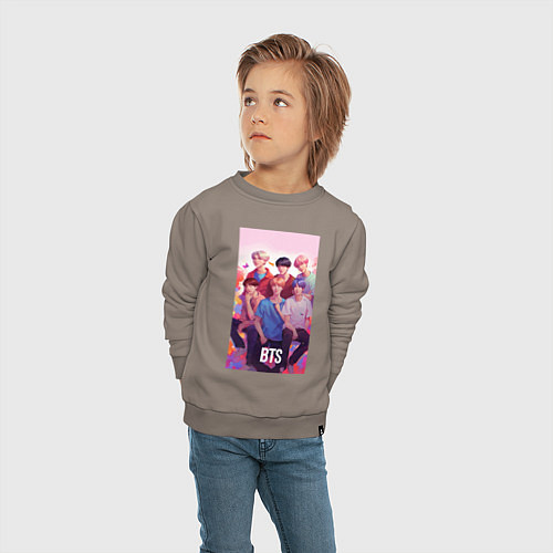 Детский свитшот BTS art anime style / Утренний латте – фото 4