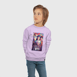 Свитшот хлопковый детский BTS anime kpop, цвет: лаванда — фото 2
