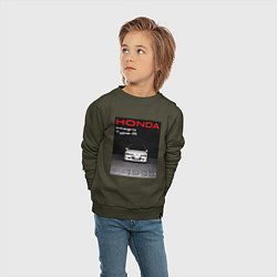 Свитшот хлопковый детский Honda Integra Type-R обложка, цвет: хаки — фото 2