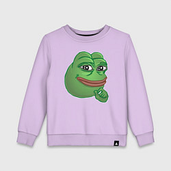 Свитшот хлопковый детский Лягушонок Пепе не доволен тобой, цвет: лаванда