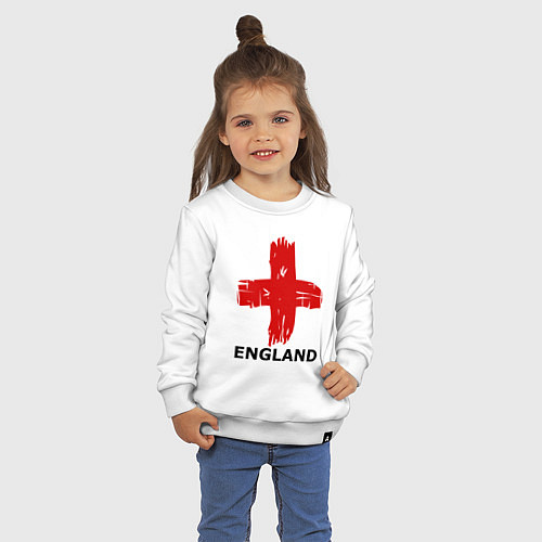 Детский свитшот England flag / Белый – фото 3