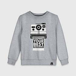 Свитшот хлопковый детский Polaroid best memories, цвет: меланж