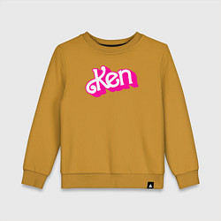 Свитшот хлопковый детский Логотип розовый Кен, цвет: горчичный