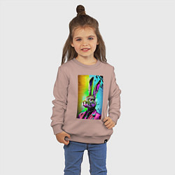 Свитшот хлопковый детский Модный заяц в розовом прикиде, цвет: пыльно-розовый — фото 2