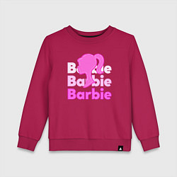 Свитшот хлопковый детский Логотип Барби объемный, цвет: маджента