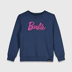 Свитшот хлопковый детский Блестящий логотип Барби, цвет: тёмно-синий