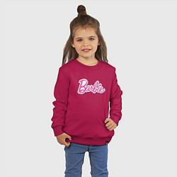 Свитшот хлопковый детский Barbie title, цвет: маджента — фото 2
