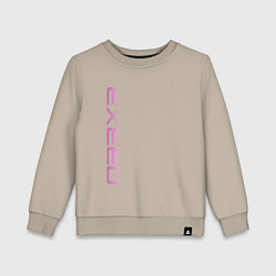 Свитшот хлопковый детский Exeed pink logo, цвет: миндальный