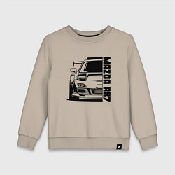 Свитшот хлопковый детский Mazda RX7, цвет: миндальный