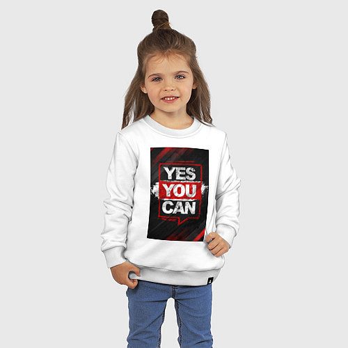 Детский свитшот Yes, you can / Белый – фото 3