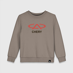 Свитшот хлопковый детский Chery Logo, цвет: утренний латте