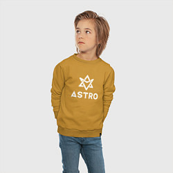 Свитшот хлопковый детский Astro logo, цвет: горчичный — фото 2
