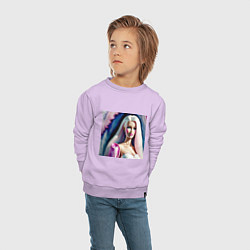 Свитшот хлопковый детский Барби с автографом, цвет: лаванда — фото 2