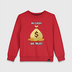 Свитшот хлопковый детский In cash we trust, цвет: красный