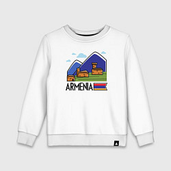 Свитшот хлопковый детский Горная Армения, цвет: белый