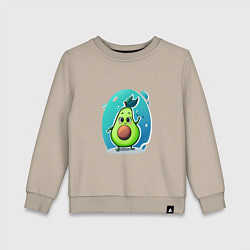 Свитшот хлопковый детский Cute avocado, цвет: миндальный