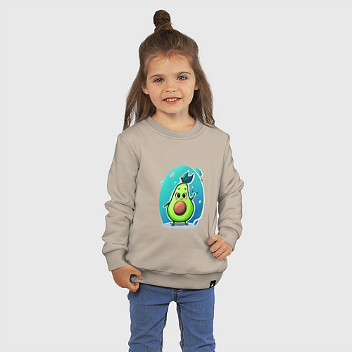 Детский свитшот Cute avocado / Миндальный – фото 3