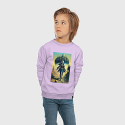 Свитшот хлопковый детский Современная ведьма из прошлого - нейросеть, цвет: лаванда — фото 2