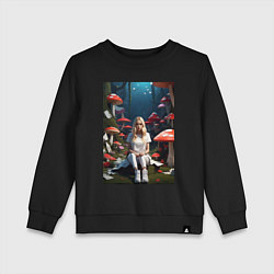 Свитшот хлопковый детский Alice in Wonderland, цвет: черный