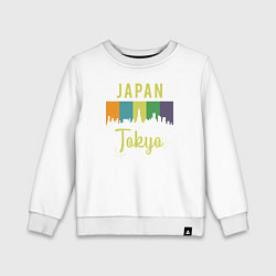 Свитшот хлопковый детский Токио Япония, цвет: белый