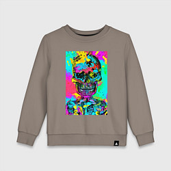 Свитшот хлопковый детский Cool skull - pop art - vogue, цвет: утренний латте