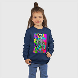 Свитшот хлопковый детский Funny skeleton - pop art, цвет: тёмно-синий — фото 2